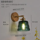GobekUsa Green Glass LED Pendant Light - Japanese Style Nordic Copper Hanging Lamp