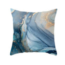 GobekUsa Blue Ink Gold Edge Geometric Cushion Cover - Polyester Throw Pillow Case
