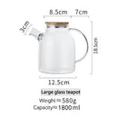 GobekUsa 1.8L Transparent Borosilicate Glass Teapot | Heat-Resistant Flower Tea Set