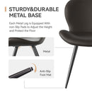Upholstered Dining Chairs Set of 4 — Midcentury PU Leather, Metal Legs