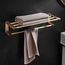 GobekUsa Bathroom Hardware Set: Towel Rack, Slippers Rack, Toilet Paper Rack - Space Aluminum