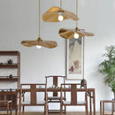 GobekUsa Golden Iron Lotus Leaf Chandelier for Coffee Shop Restaurant Bedroom