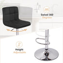 Modern PU Leather Adjustable Swivel Durable Light Weight Steady Barstools Hotel Use Iron Frame Upholstered Back Thickened (Set of 2)