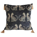 GobekUsa Leopard Cheetah Wildlife Animals Print Tassels Throw Pillow Cover - Couch Sofa