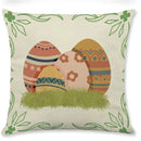 GobekUsa Easter Rabbit Eggs Linen Pillowcase 45*45CM