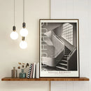 GobekUsa Bauhaus Stairs Canvas Print | Retro School Poster for Living Room Decor