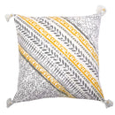 GobekUsa Boho Style Cotton Woven Pillow Cover with Tassels & Pompom - 45x45cm