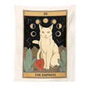 GobekUsa Cat Divination Tarot Card Tapestry Moon Phase Wall Hanging Décor