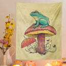 GobekUsa Frog Mushroom Psychedelic Tapestry Wall Hanging