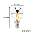 GobekUsa 8W LED Filament Dimmable G45 Silver Mirror Top Bulb E12 Warm White 2700K