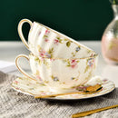 GobekUsa Elegant Flower Tea Cup Set with Spoon & Saucer
