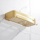 GobekUsa Brushed Gold Aluminum Corner Shower Shelf with Soap Dish