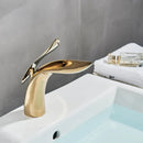GobekUsa Golden Rose Bathroom Faucet Waterfall Basin Mixer Taps - Luxury Single Hole