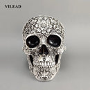 GobekUsa 20cm Carved Skull Figurine Halloween Home Decor Craft Sculpture Ornament