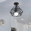 GobekUsa Iron Cage Ceiling Light Fixture Retro Nordic Design Home Kitchen Lamp