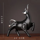 GobekUsa Bull Sculpture Resin Animal Statue Home Decor Craft Figurine