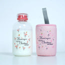 GobekUsa Animal Glass Water Bottle with Sleeve | Cute Kawaii Design for Outdoor Activities