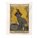GobekUsa Cat Divination Tarot Card Tapestry Moon Phase Wall Hanging Décor
