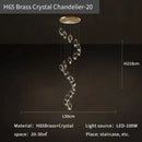 GobekUsa Crystal Loft Chandelier for Villa Duplex, Large Pendant Lighting for Stairwell