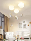GobekUsa Flying Pig Resin LED Ceiling Light Kids Bedroom Lamp Deco Fixtures