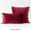 GobekUsa Fringed Tassel Velvet Pillowcase 50x50cm/30x50cm in Popular Light Colors