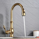 GobekUsa Brass Kitchen Faucet Pull Out Sprayer High Arch Mixer Tap Kit