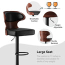 Swivel PU Leather Bar Stool — Height Adjustable Dual-Color Counter Chair