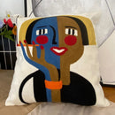 GobekUsa Abstract Embroidery Pillowcase 45x45cm Picasso Decorative Throw Pillows Sofa & Car