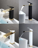 GobekUsa Black Gold Basin Faucet Deck Mounted Bathroom Sink Tap Cold Hot Water Mixer
