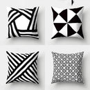 GobekUsa Geometric Star Print Pillow Cover for Home Decor - Black & White Square Texture