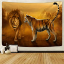 GobekUsa Lion Tapestry African Grassland Animals Cartoon Wall Hanging Blanket