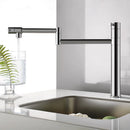 GobekUsa 360 Degree Chrome Foldable Kitchen Faucet Hot Cold Sink Mixer, Brass Deck Mounted