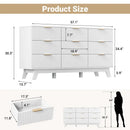 9-Drawer Solid Oak Dresser with Fluted Fronts & Gold Handles by EnvelorHome