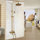 GobekUsa Antique Brass Rainfall Shower Faucet Set with 2 Functions