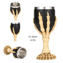 GobekUsa Dragon Skull Goblet: Gothic Resin Stainless Steel Wine Glass for Cocktail Bar Party