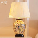 GobekUsa Chinese Bird Flower Ceramic Table Lamp for Bedroom Living Room Bedside