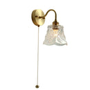 GobekUsa Glass LED Bathroom Mirror Light Pull Chain Copper Wall Sconce