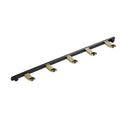 GobekUsa Brass 5-Hook Robe Rack in Black Gold for Wall Mount Towel & Clothes Storage