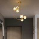 GobekUsa Gold Glass Ball Chandelier for Living Room Kitchen Bedroom - 220V 110V