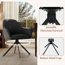 Reclining Swivel Dining Chairs, PU Leather with Metal Legs (Set of 2)