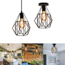 GobekUsa Iron Cage Chandelier Loft Ceiling Light for Kitchen Bedroom Living Room