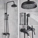 GobekUsa Black Bronze Bathroom Shower Set with 8" Rainfall Head - Wall Mounted