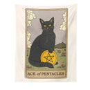 GobekUsa Cat Divination Tarot Card Tapestry Moon Phase Wall Hanging Décor