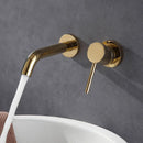 GobekUsa Gold Brass In-Wall Basin Faucet Mixer Tap for Hot Cold Bathroom Sink