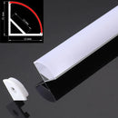 GobekUsa 0.5m U/YW Aluminum Profile Recessed Channel with Milky Cover for LED Strip Lights