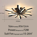 GobekUsa LED Ceiling Chandelier Lights for Living Room Bedroom Dining Study White Black