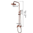 GobekUsa Antique Copper 3-Function Shower Set with Rainfall Head and Hand Shower