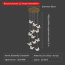 GobekUsa Butterfly Ladder Pendant Lights Chandelier for Loft Decor Interior Lighting Stairs Bedside