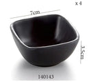 GobekUsa Black Melamine Plastic Dipping Sauce Dish Bowl Set - Pack of 4