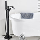 GobekUsa Matte Black Waterfall Bathtub Shower Faucet, Floor Standing Hot Cold Mixer Tap